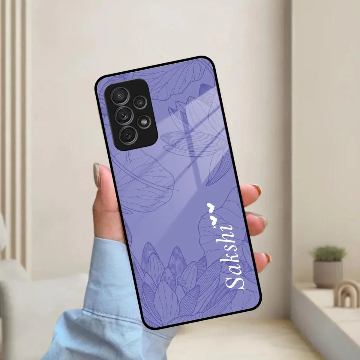 Customized luxury Purple leaves Glossy Metal Case Cover For Samsung - ShopOnCliQ