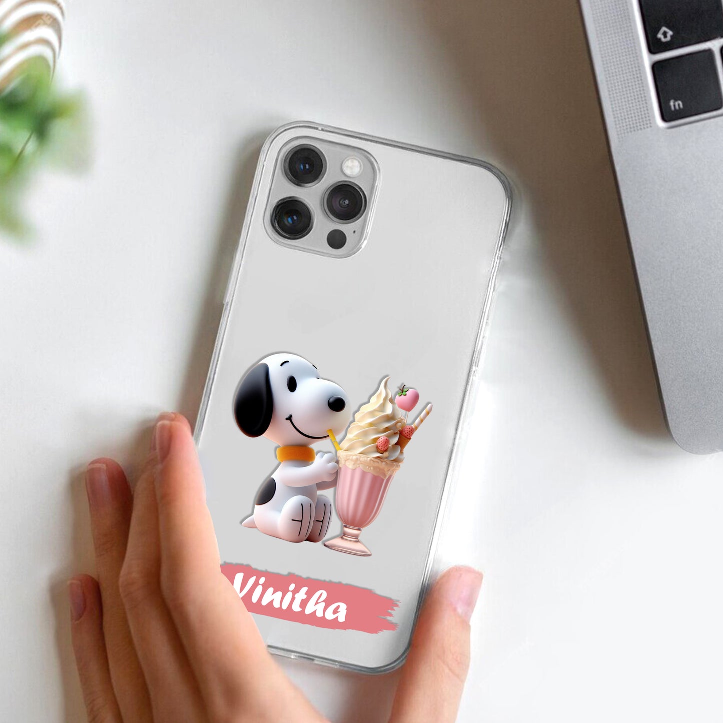 Snoopy Customize Transparent Silicon Case For iPhone