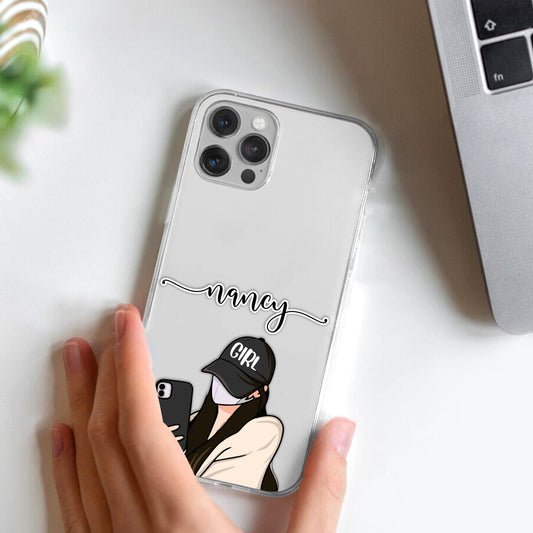 Stylish Girl With Cap Customize Transparent Silicon Case For Nothing