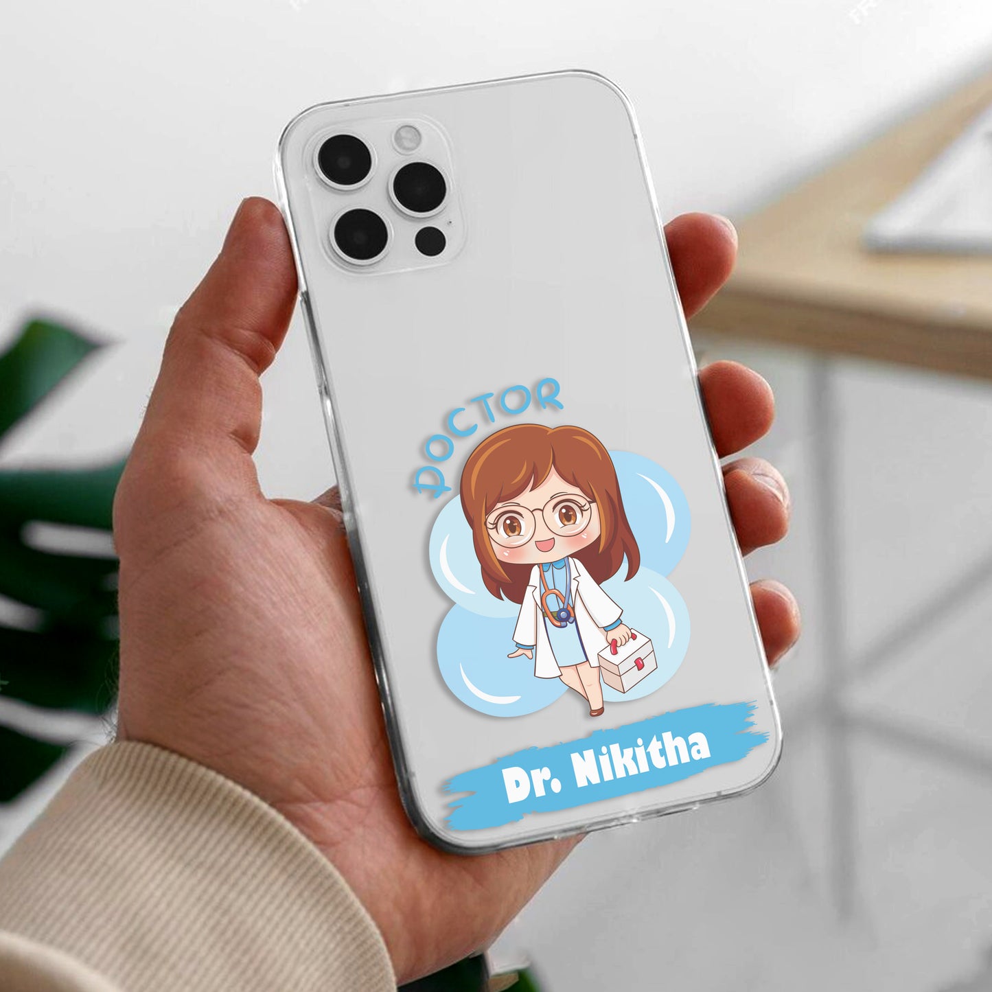 Future Doctor Customize Transparent Silicon Case For iPhone