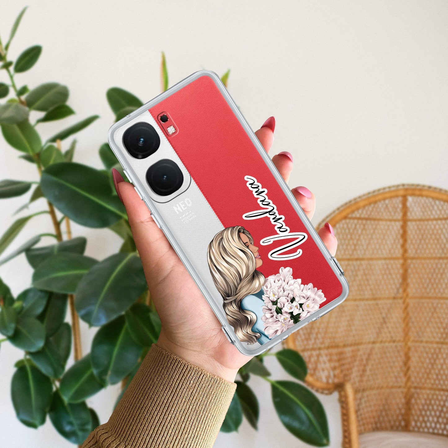 Stylish Girl Customize Transparent Silicon Case For iQOO - ShopOnCliQ