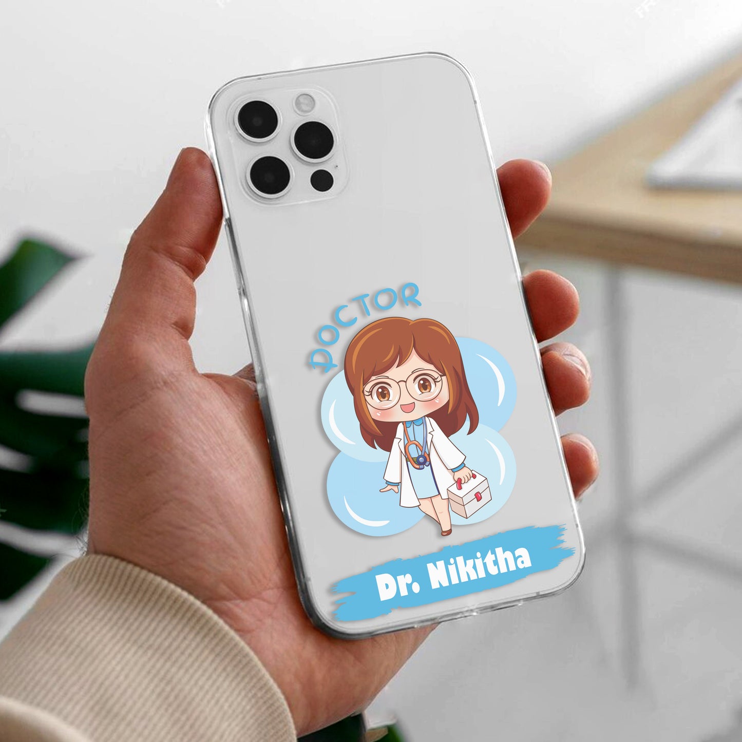 Future Doctor Customize Transparent Silicon Case For iQOO