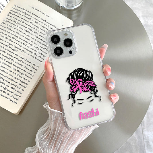 Pink Girl Customize Transparent Silicon Case For Nothing