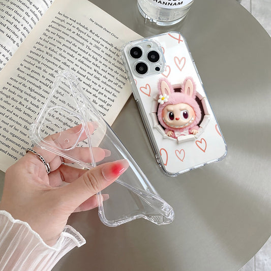 Labubu Trendy Transparent Silicon Case For iPhone