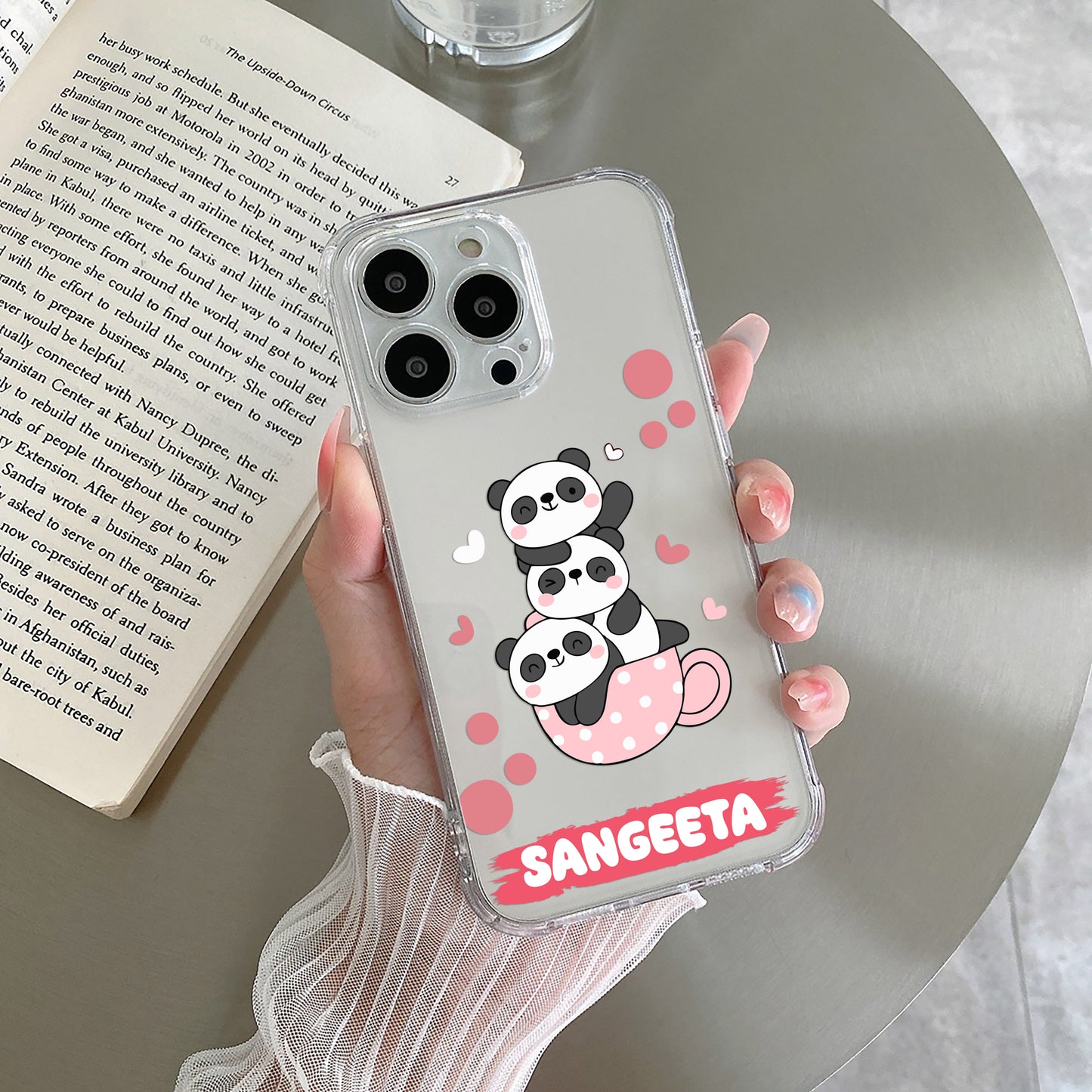 Tino Panda Customize Transparent Silicon Case For iPhone