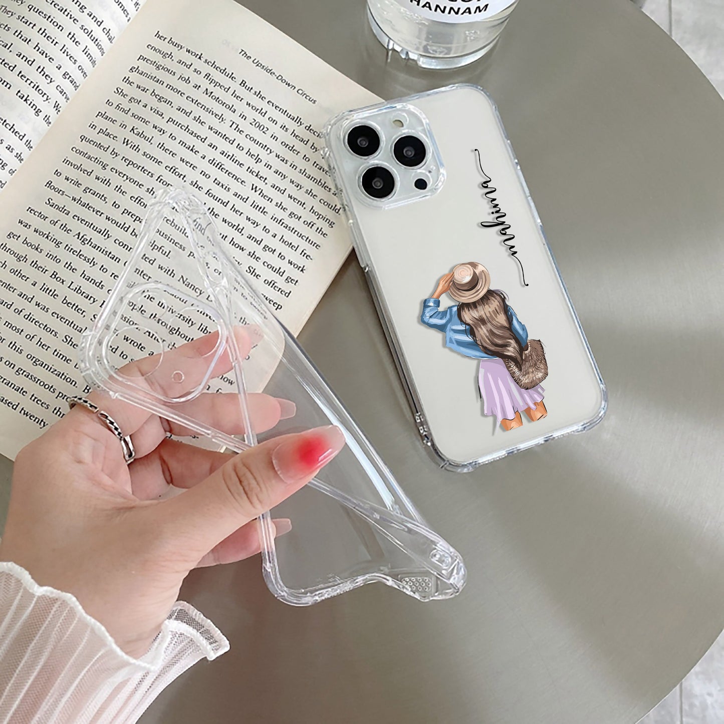Girl With Hat Customize Transparent Silicon Case For iQOO