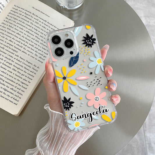 Multi Floral Customize Transparent Silicon Case For Samsung