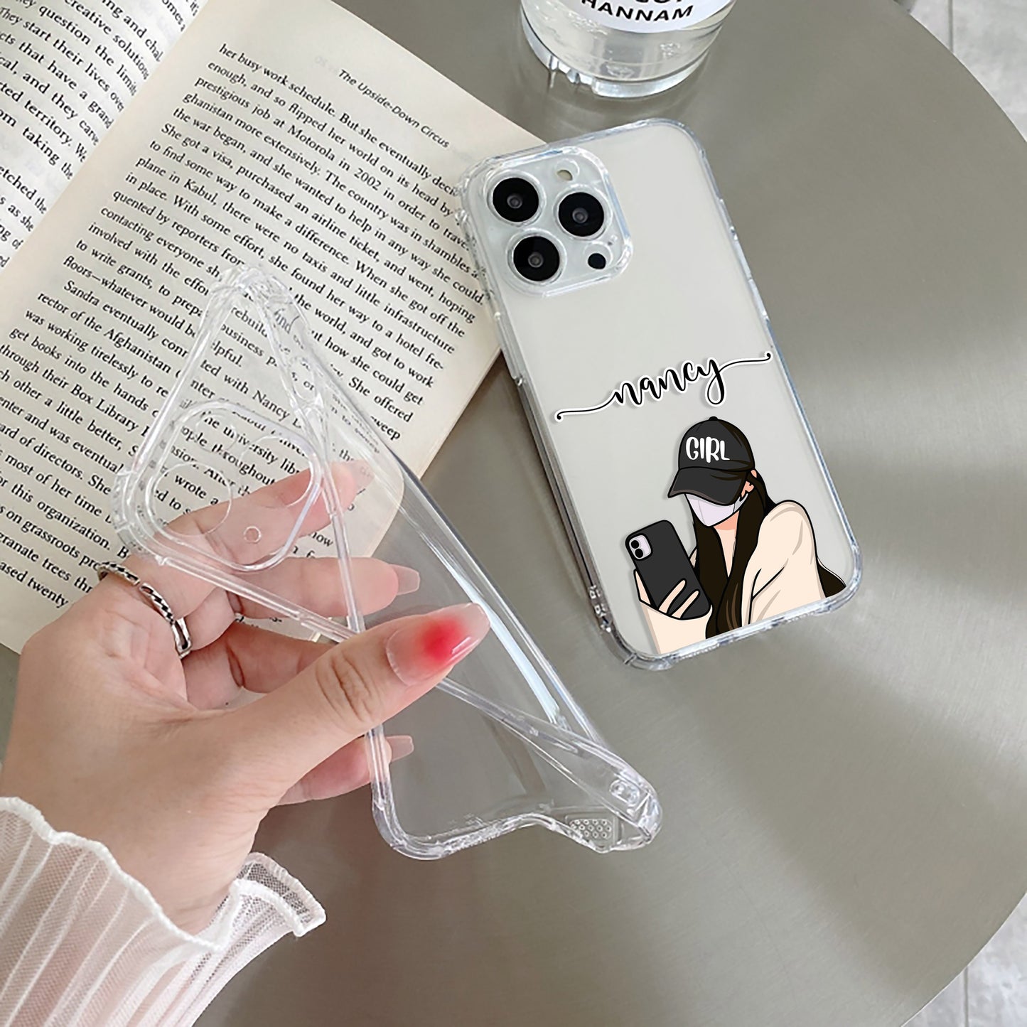 Stylish Girl With Cap Customize Transparent Silicon Case For Redmi/Xiaomi