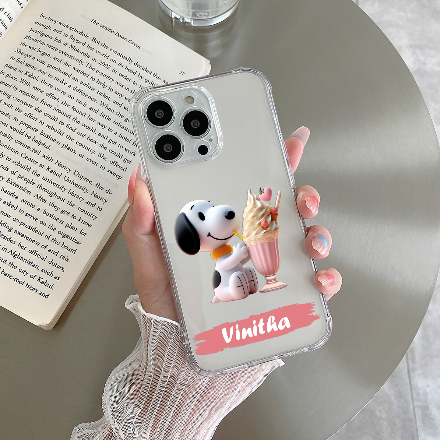 Snoopy Customize Transparent Silicon Case For Samsung