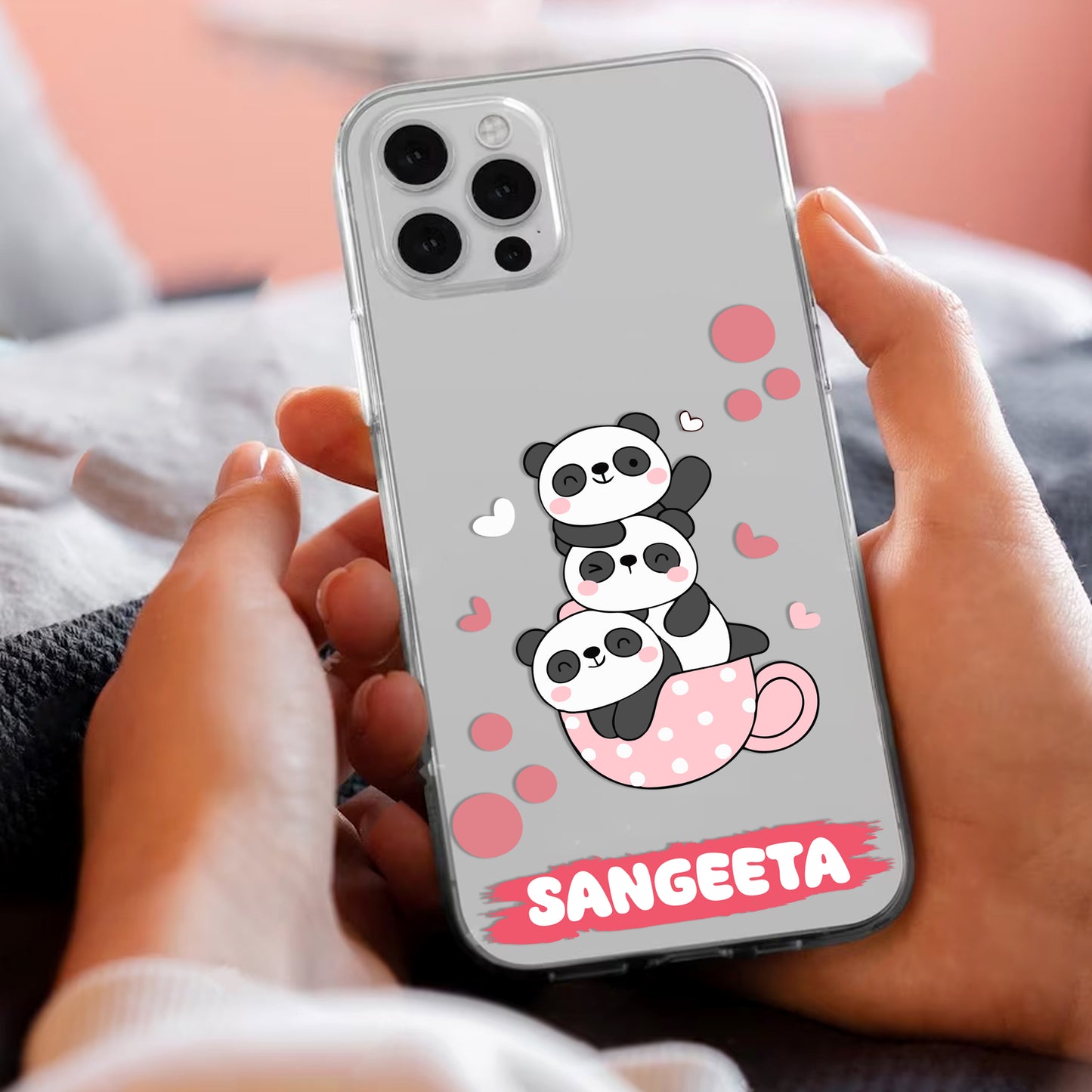 Tino Panda Customize Transparent Silicon Case For Samsung