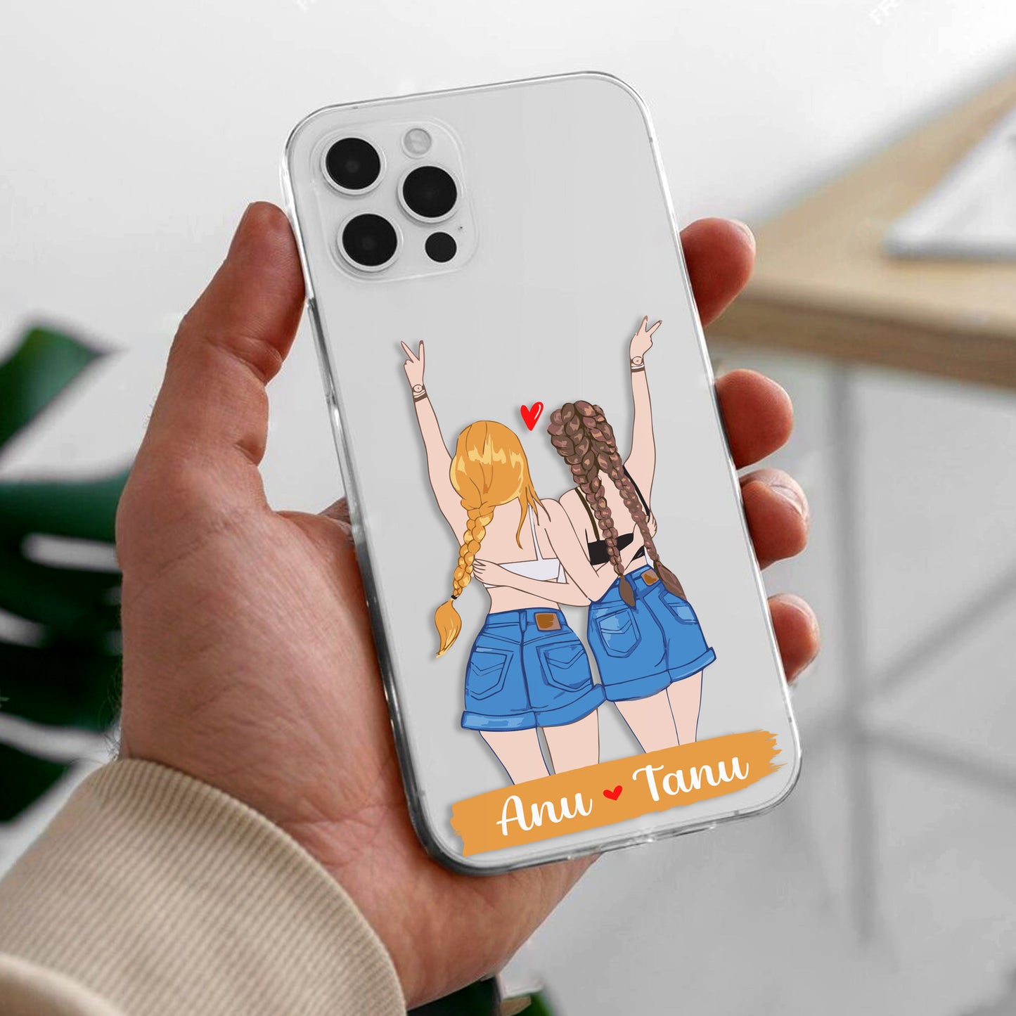 Besties Forever Customize Transparent Silicon Case For iPhone