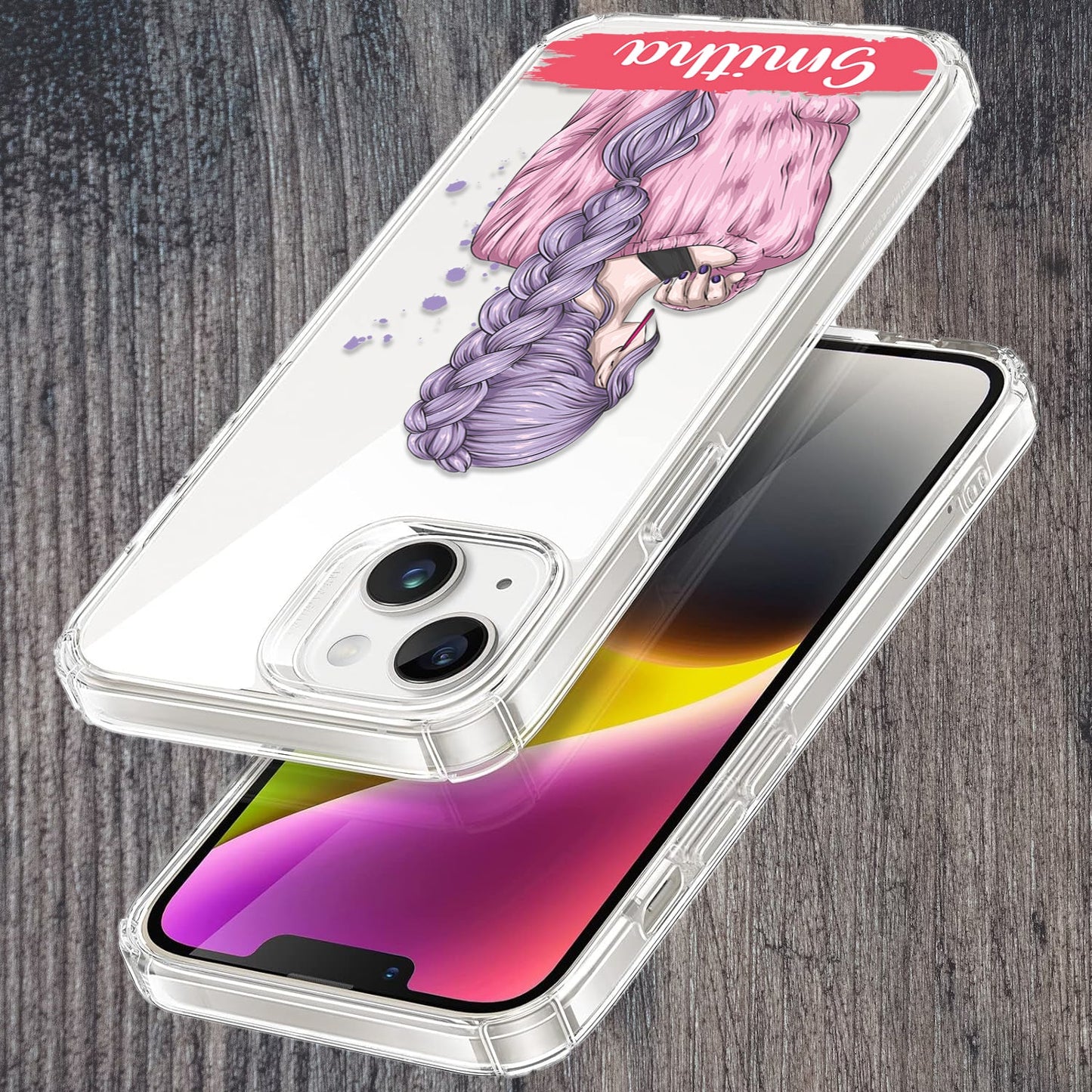Braid Girl Customize Transparent Silicon Case For iQOO