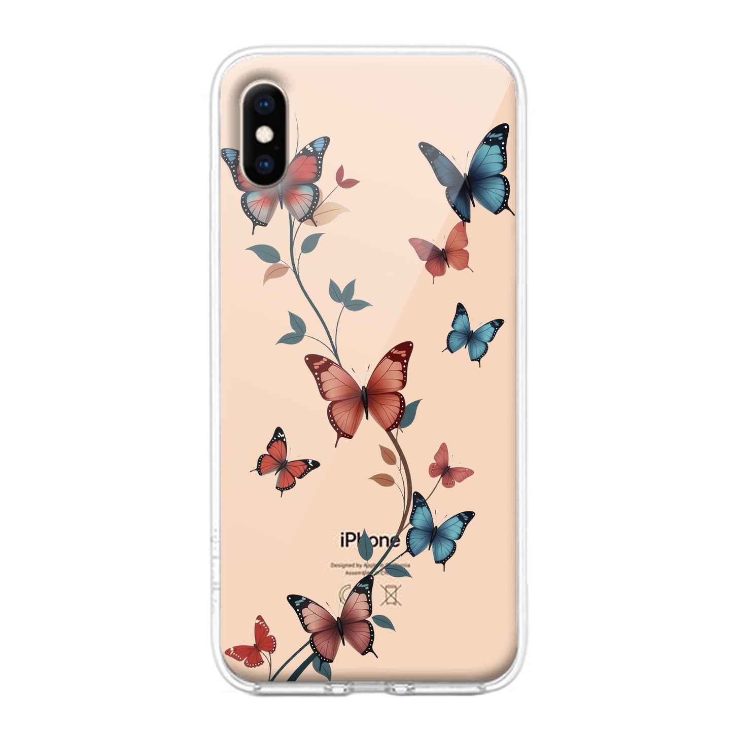 Butterfly Floral Design Transparent Silicon Case For Google
