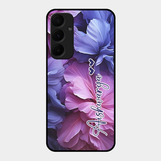 Pink & Purple Floral Glossy Metal Case Cover For Samsung