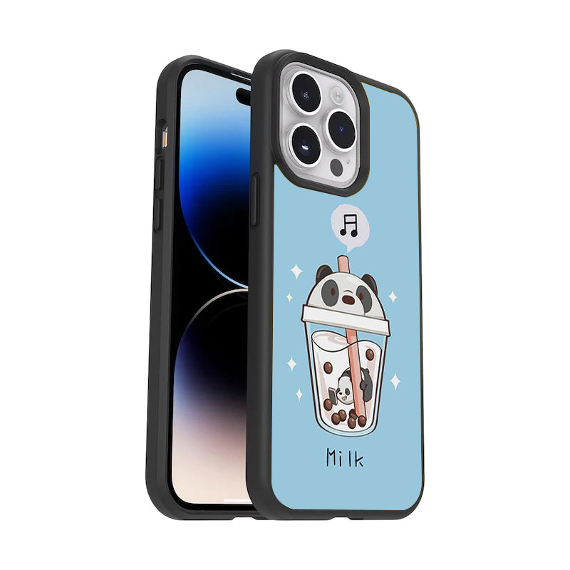 Cartoon Milk Tea We Bare Bears Glossy Metal Case Cover For Poco