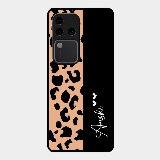Leopard Glossy Metal Case Cover For Vivo