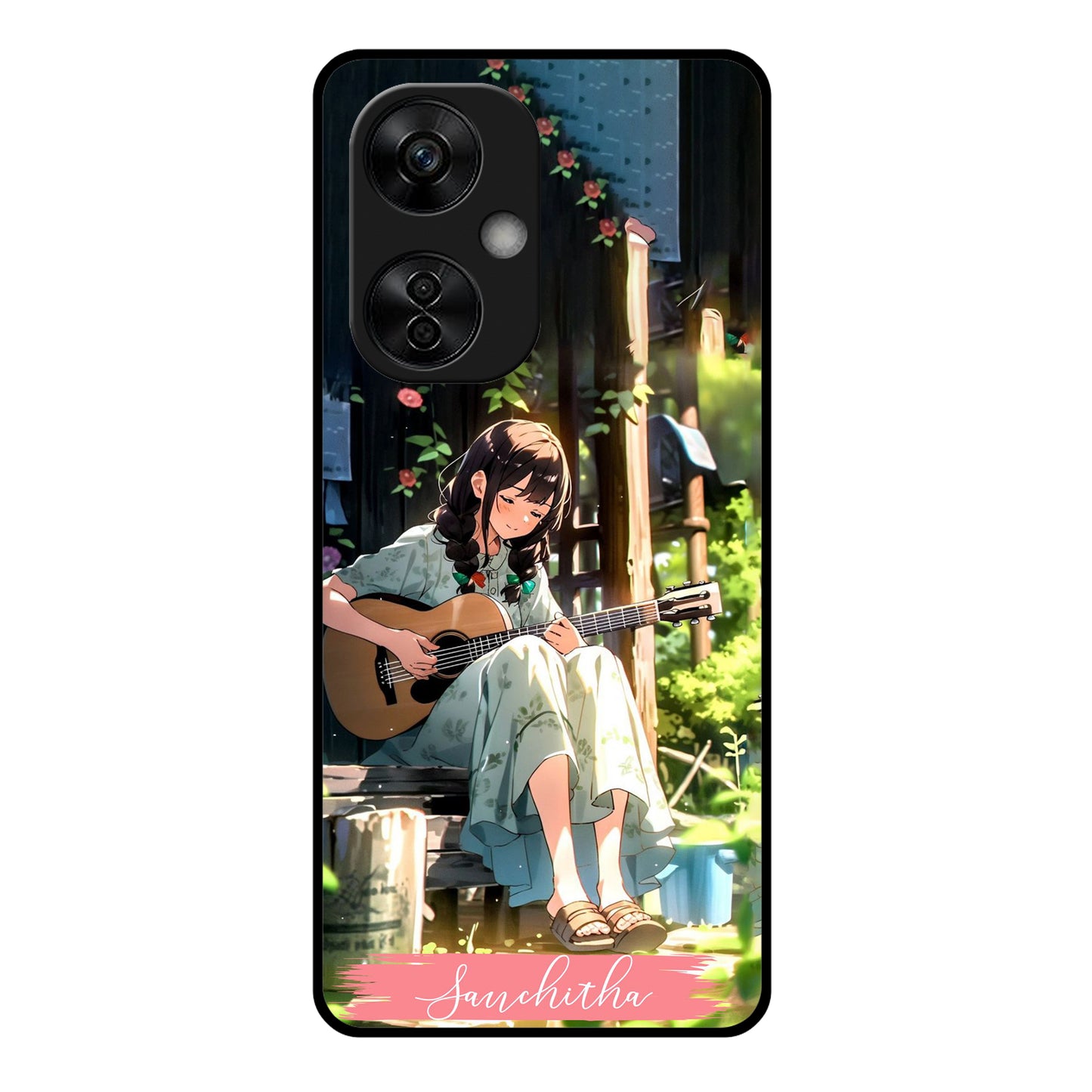Guitar Girl  Glossy Metal Case Cover For OnePlus