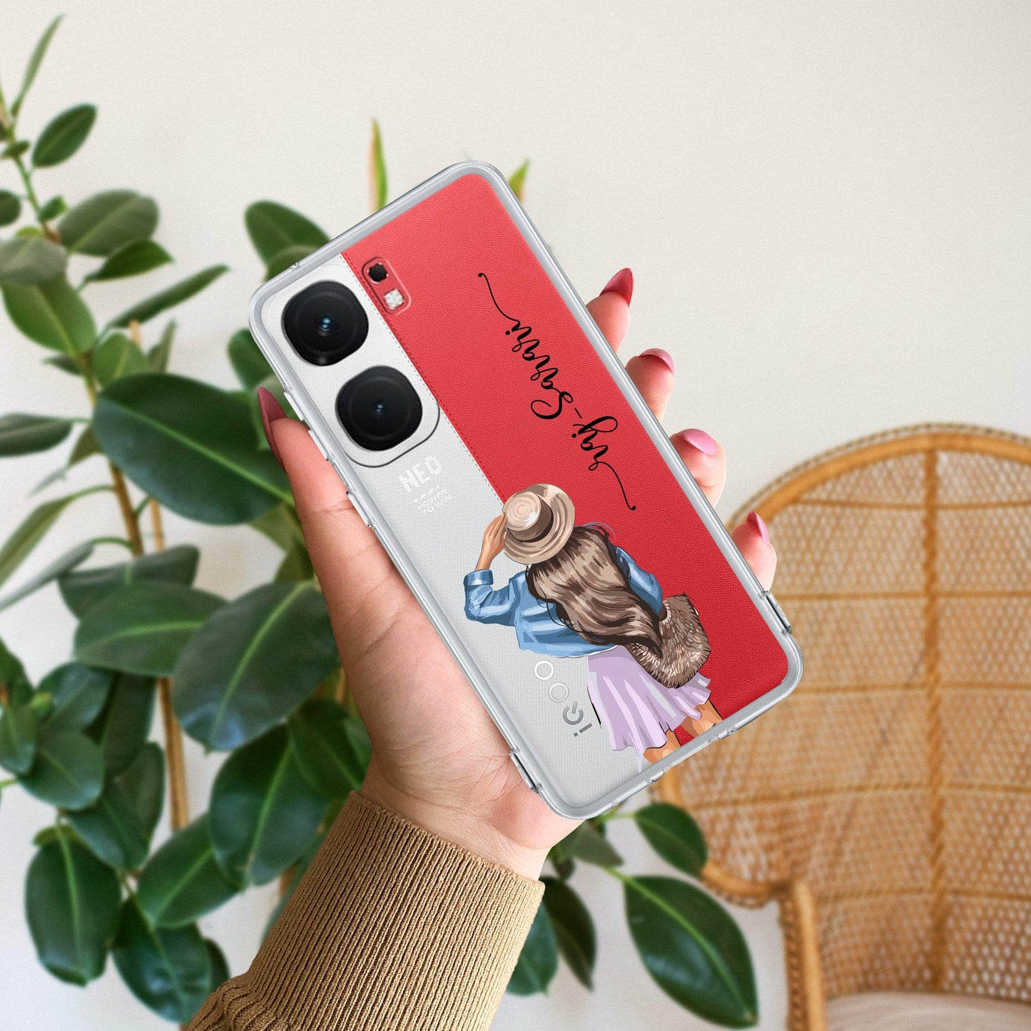 Girl With Hat Customize Transparent Silicon Case For iQOO - ShopOnCliQ