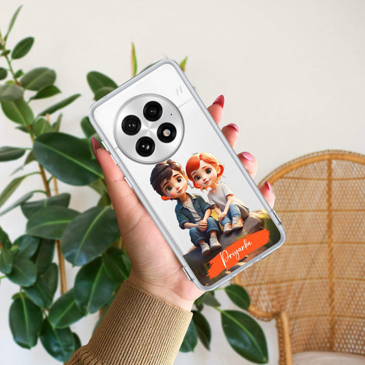 Cute Love Couple Customize Anti Yellow Clear Phone Case OnePlus - ShopOnCliQ