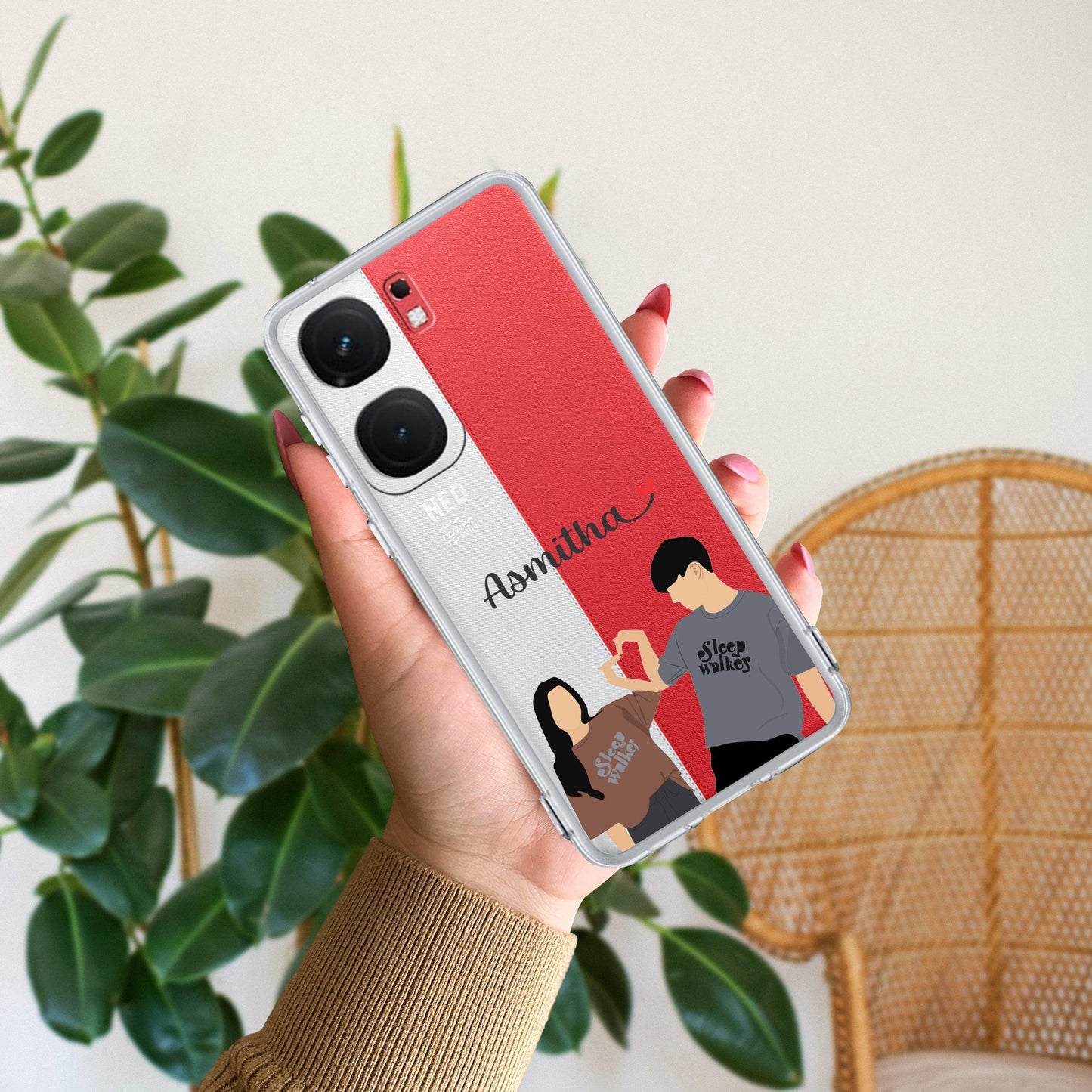 Dreamy Duo Customize Transparent Silicon Case For iQOO - ShopOnCliQ