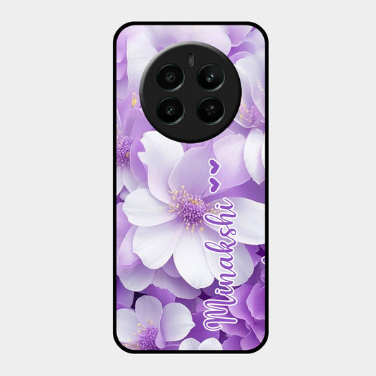 Awesome Purple Floral Glossy Customised Metal Case Cover For Realme