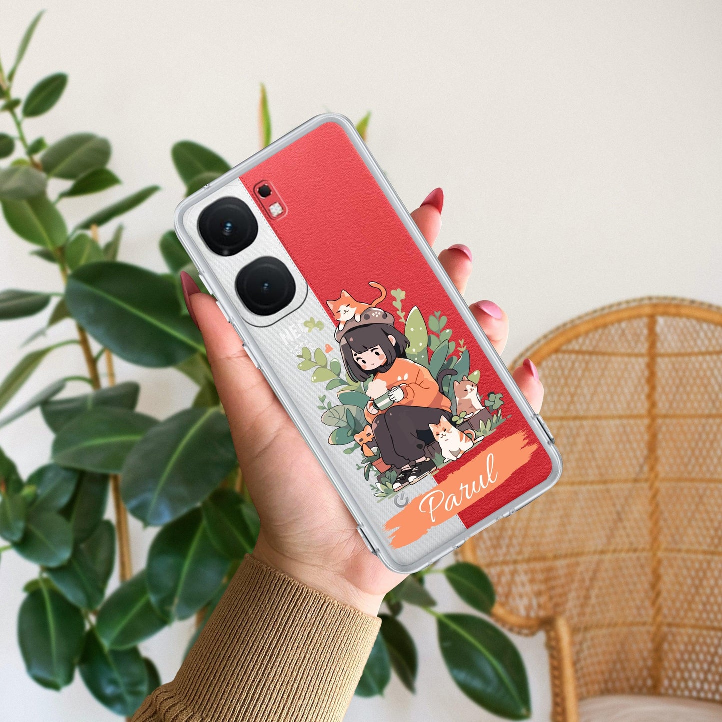 Cat Lover Customize Transparent Silicon Case For iQOO - ShopOnCliQ