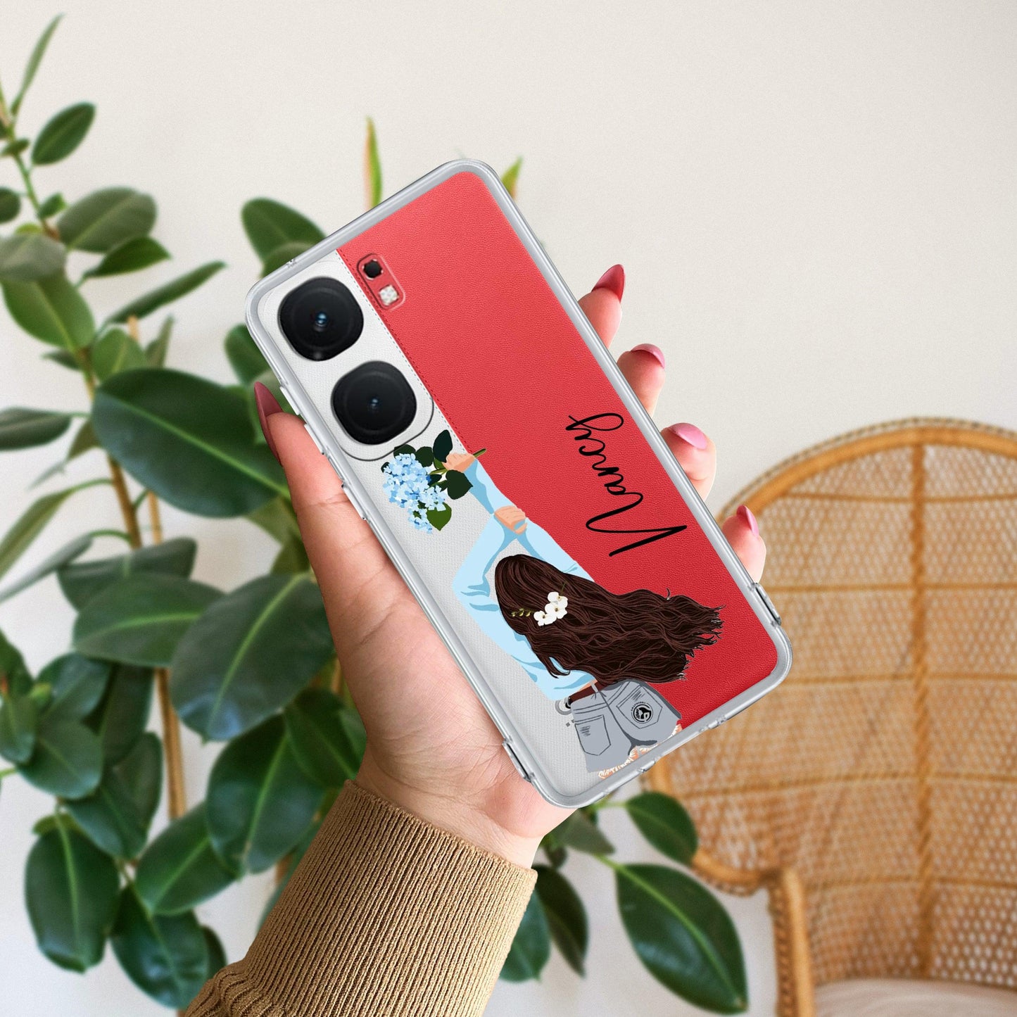 Flower Fusion Customize Transparent Silicon Case For iQOO - ShopOnCliQ