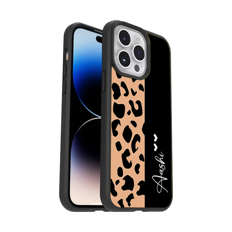 Leopard Glossy Metal Case Cover For Oppo