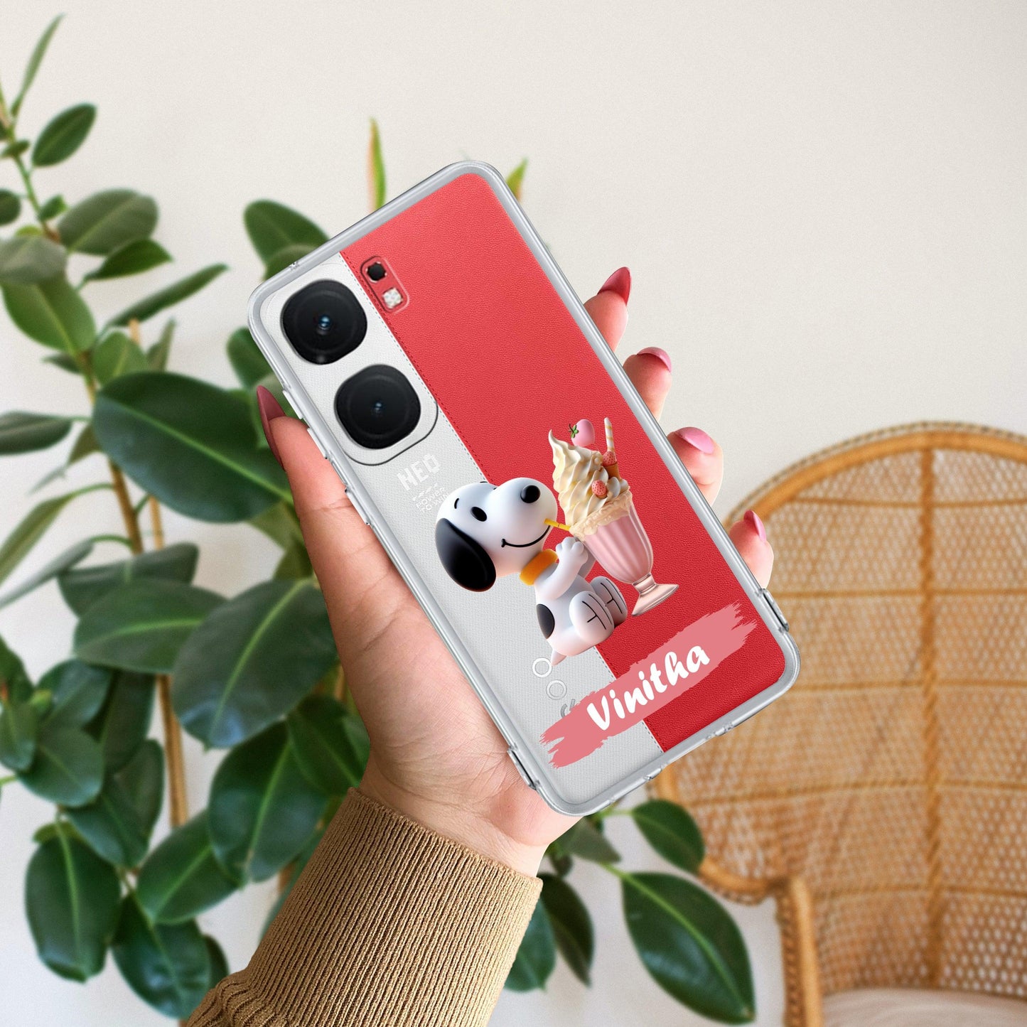 Snoopy Customize Transparent Silicon Case For iQOO - ShopOnCliQ