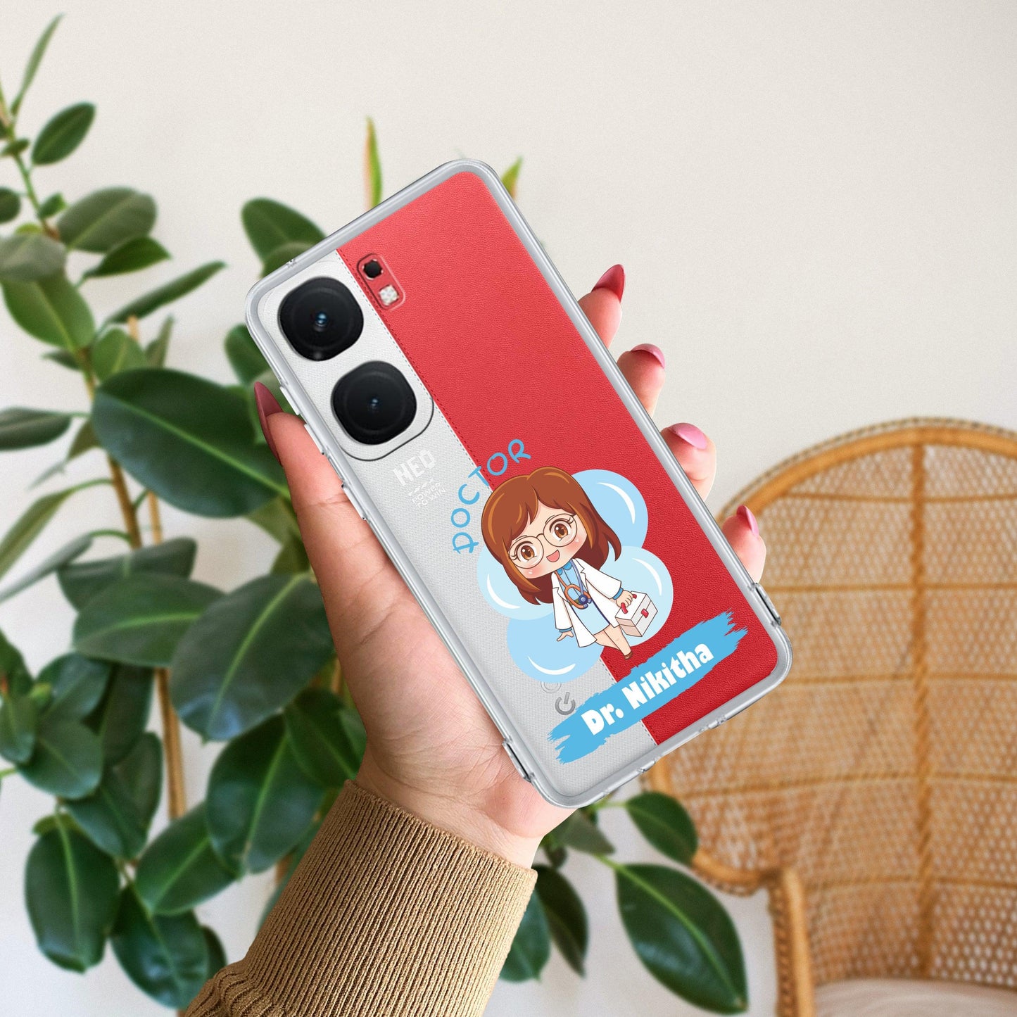Future Doctor Customize Transparent Silicon Case For iQOO - ShopOnCliQ