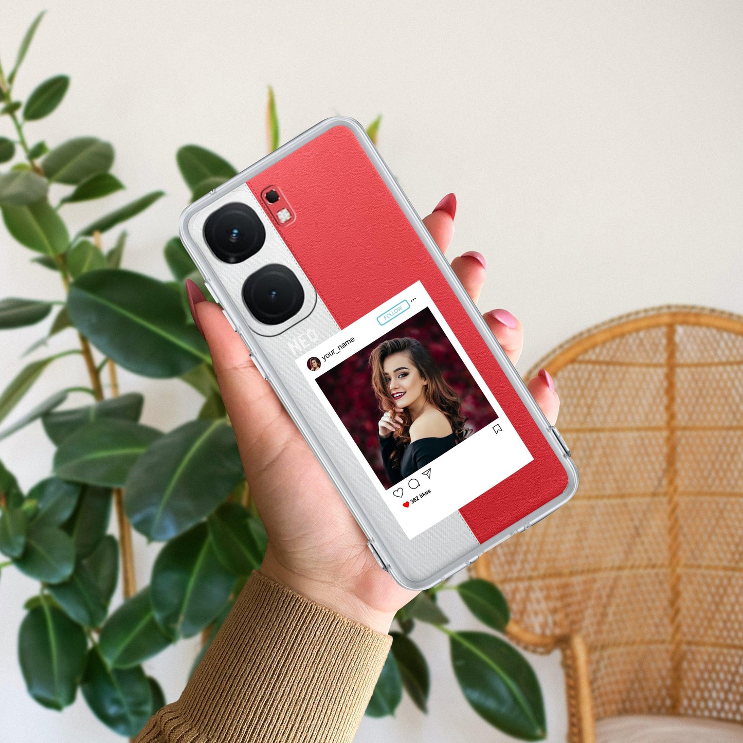 Customize Photo With Name Transparent Silicon Case For iQOO - ShopOnCliQ