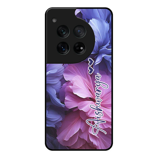 Pink & Purple Floral Glossy Metal Case Cover For OnePlus