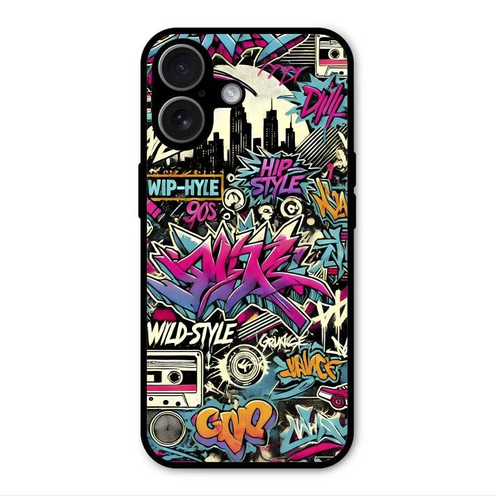 90s Hip-Hop Street Art Glass Case Cover For iPhone 17