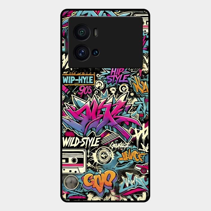 90s Hip-Hop Street Art Glass Case Cover For Iqoo 9 Pro 5G
