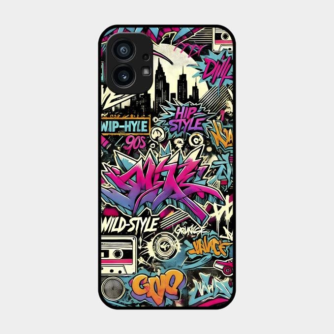 90s Hip-Hop Street Art Glass Case Cover For Nothing Phone 1