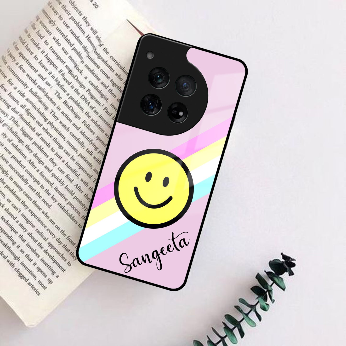 Smiley  Glass Case Cover For OnePlus