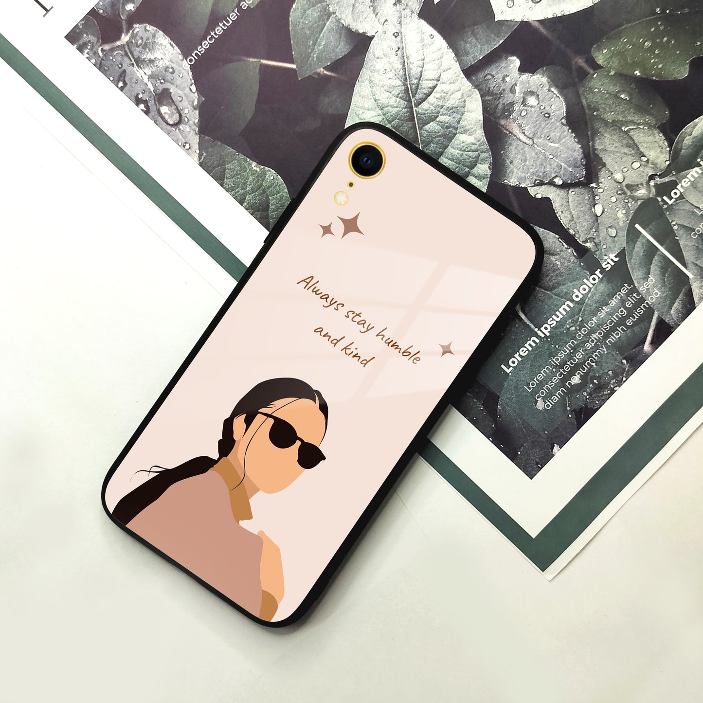 Always Stay Humble And Kind Glass Phone Cover for iPhone