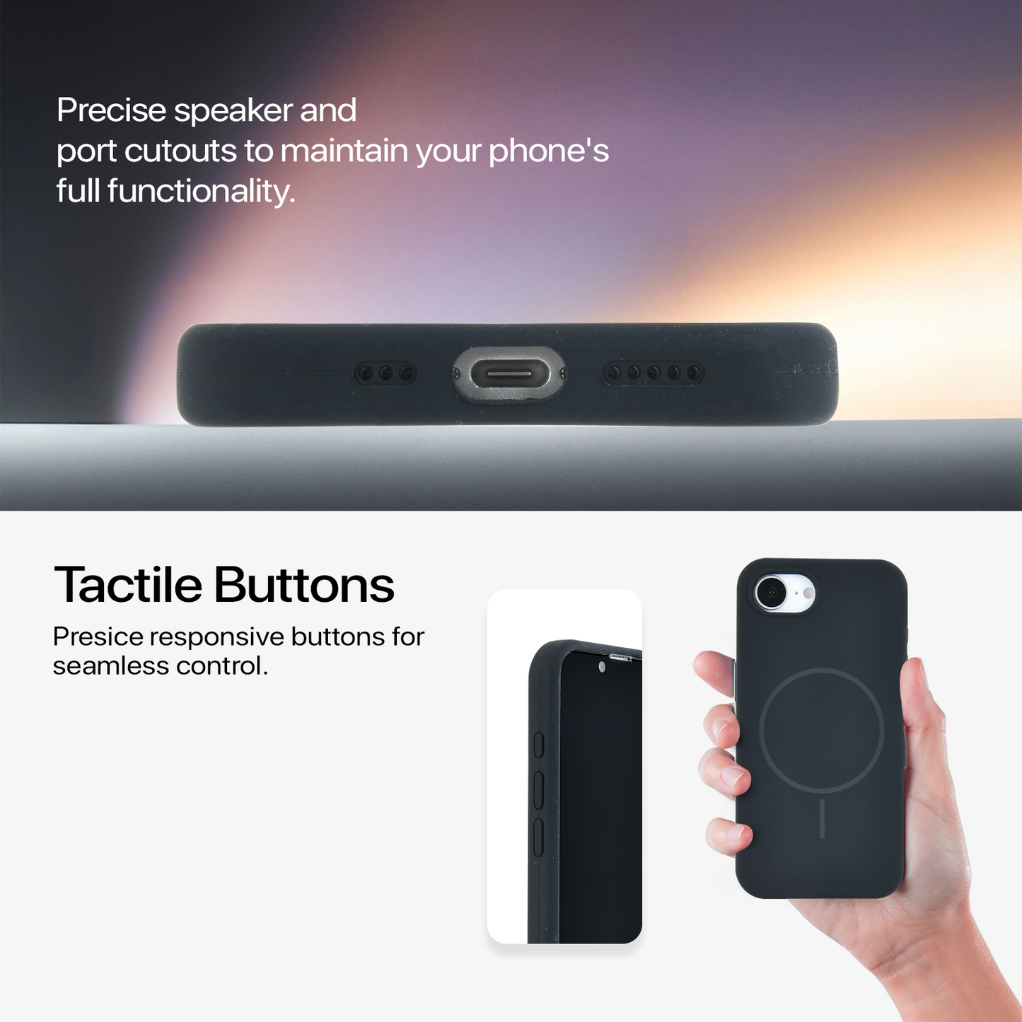 Anti Dust Magsafe Silicone Case - iPhone 16e (Black)