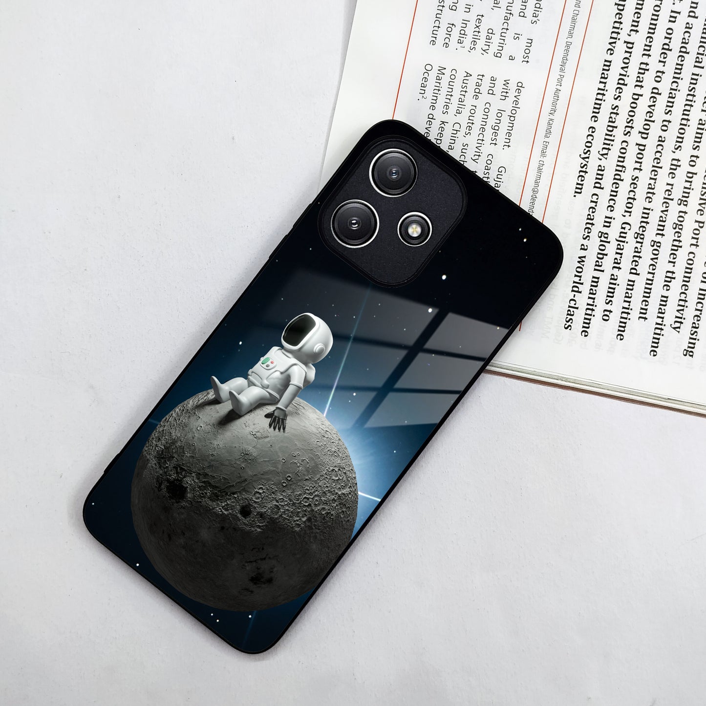 Astronod Moon Glass Case Cover For Redmi/Xiaomi