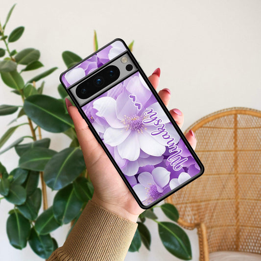 Awesome Purple Floral Glossy Customised Metal Case Cover For Google - ShopOnCliQ