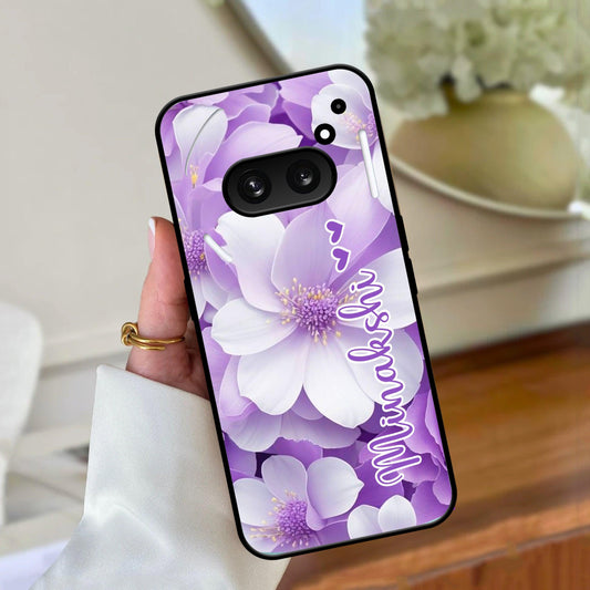 Awesome Purple Floral Glossy Customised Metal Case Cover For Nothing - ShopOnCliQ
