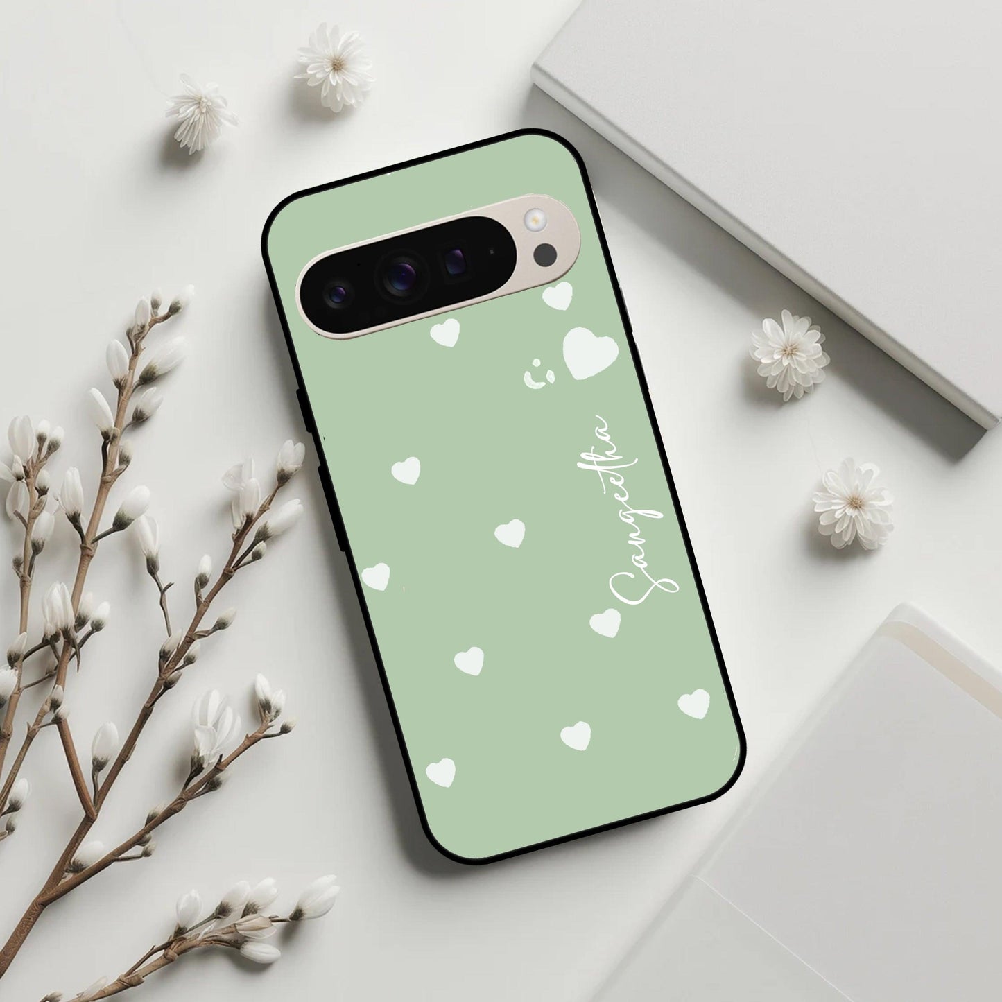 Be Loved Glossy Customised Metal Case Cover Mint Green For Google