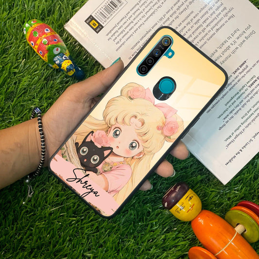 Lovely Sailor Moon Customize Glass Case Cover For Realme/Narzo
