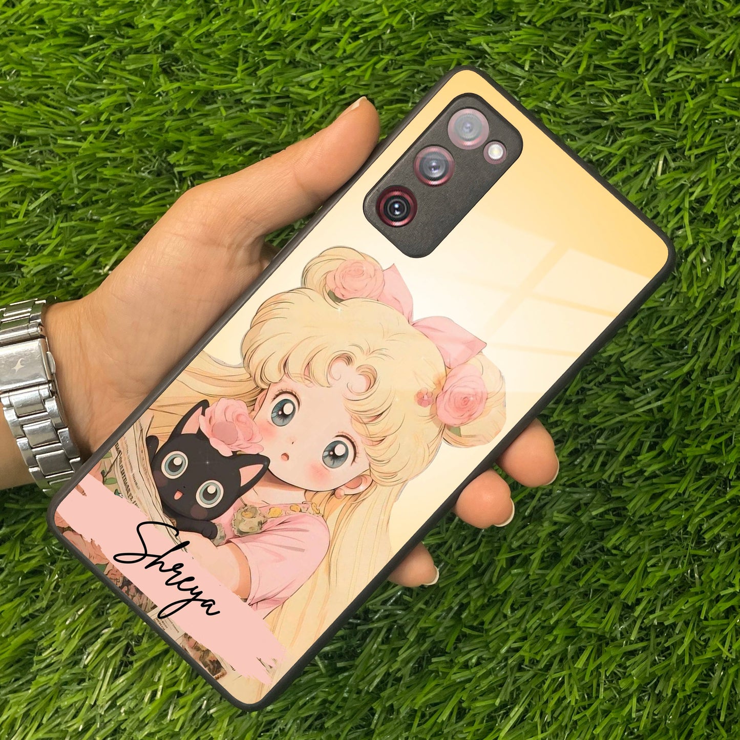 Lovely Sailor Moon Customize  Glass Case Cover For Samsung