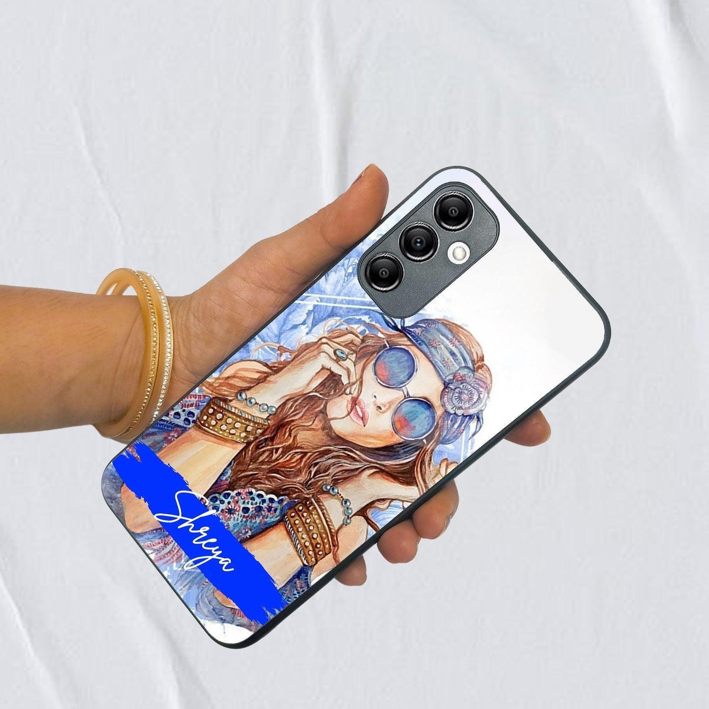 Bindass Babe Customize Glass Case Cover For Samsung