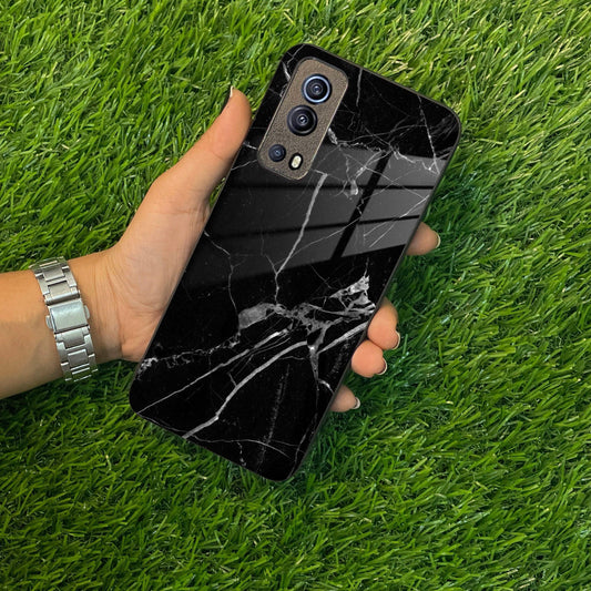 Black Marble Patter Glass Case Cover For Vivo