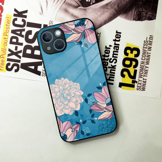 Blue Flower Glass Case Cover For iPhone - ShopOnCliQ