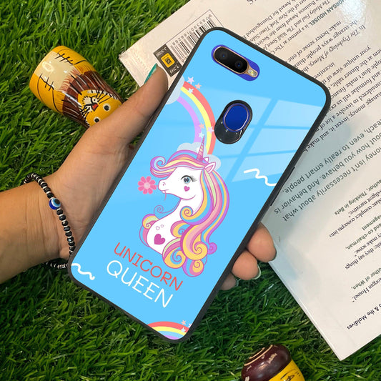 Blue Unicorn Queen Glass Phone Case For Oppo