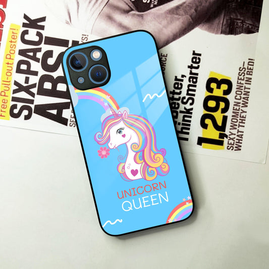 Blue Unicorn Queen Glass Phone Case For iPhone - ShopOnCliQ