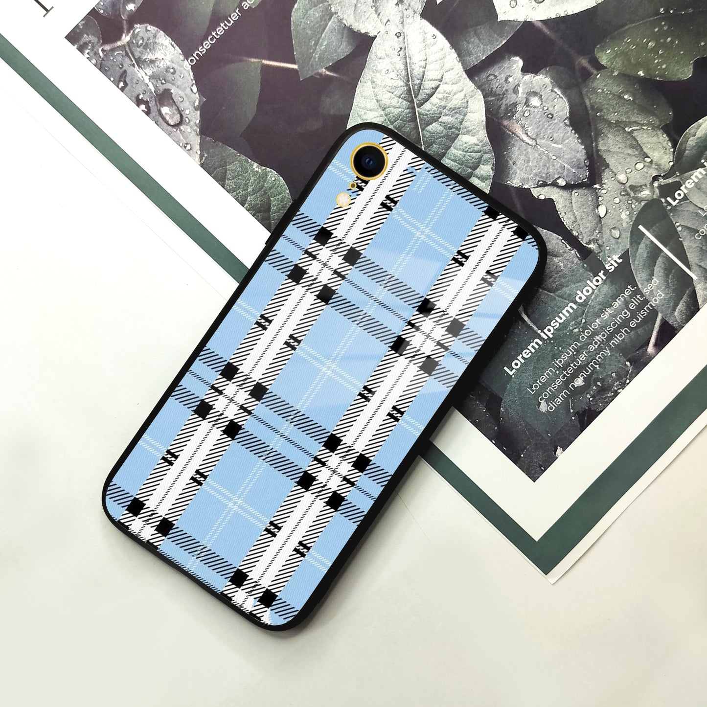 Check Glass Phone Case Cover For iPhone